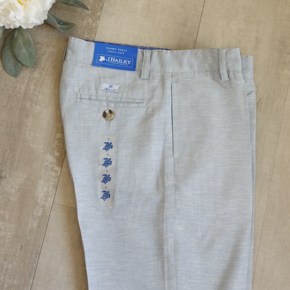 Boys Linen Pants Light Blue J Bailey Flat Front Dressy Slack Portrait Vacation - Picture 4 of 6